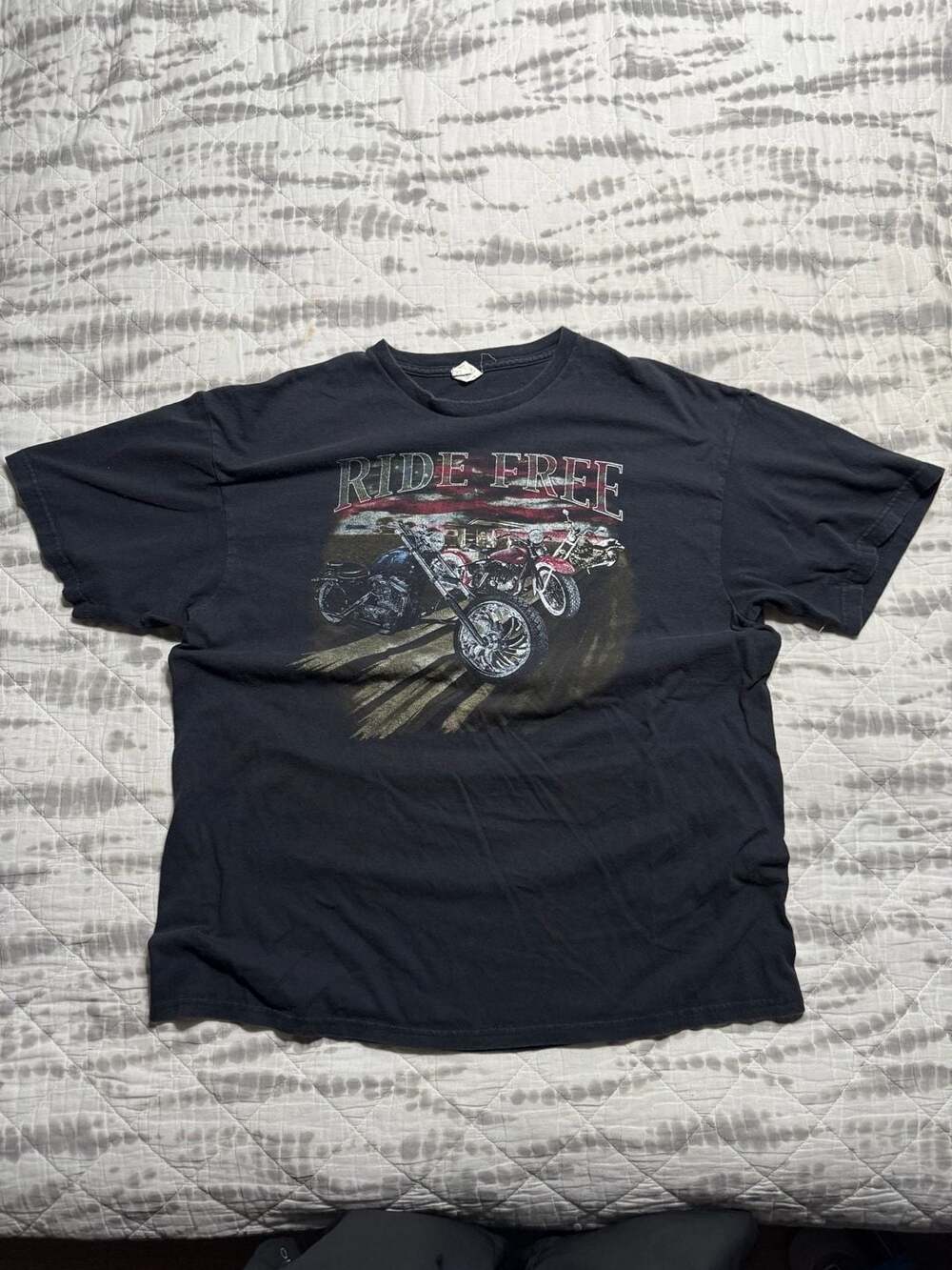 Ride Free Motorcycle Graphic T-Shirt Size XL